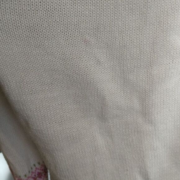 Tiara International Cross stitch print Sweater Cardigan button down Large *Vtg* - Picture 10 of 12